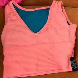Tiger Friday coral/teal Ribbed Top *no tag but CL